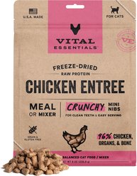 Vital Essentials Crunchy Mini Nibs Raw Chicken Entree Freeze-Dried Cat Food, 8-oz bag