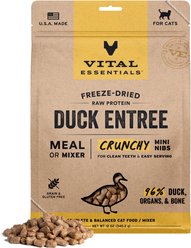 Vital Essentials Crunchy Mini Nibs Raw Duck Entree Freeze-Dried Cat Food, 12-oz bag