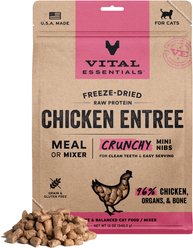 Vital Essentials Crunchy Mini Nibs Raw Chicken Entree Freeze-Dried Cat Food, 12-oz bag