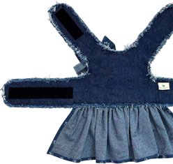Heads or Tails Pup Denim Floral Dog Dress, Medium slide 2 of 4