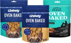 Variety Pack - Chewy Made Crunchy Biscuit Dog Treats: Peanut Butter & Salmon Flavors + American Journey Lamb Flavor Crunchy Biscuit Dog Treats