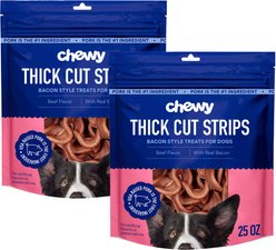 Chewy Made Thick Cut Strips with Real Bacon and Beef Flavor Dog Treats (FORMERLY TRUE ACRE FOODS), 50-oz bundle