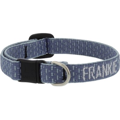 LupinePet LupinePet Adjustable Eco Buckle Safety Polyester Personalized Breakaway Cat Collar, 8 to 12-in neck, 1/2-in wide, Mountain Lake