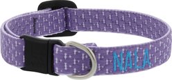LupinePet Adjustable Eco Buckle Safety Polyester Personalized Breakaway Cat Collar, 8 to 12-in neck, 1/2-in wide, Lilac