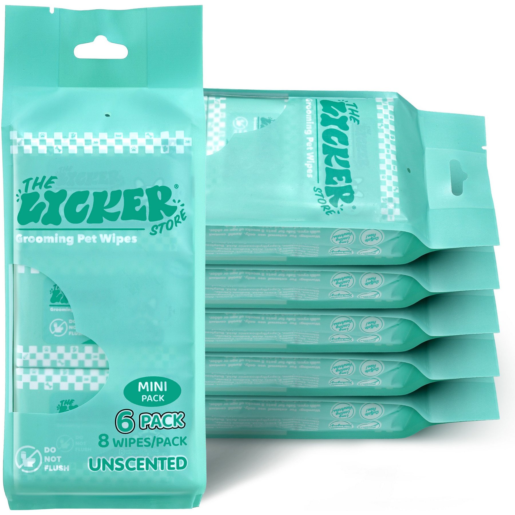 THE LICKER STORE Mini Hypoallergenic Body Dog Grooming Wipes, 288 count