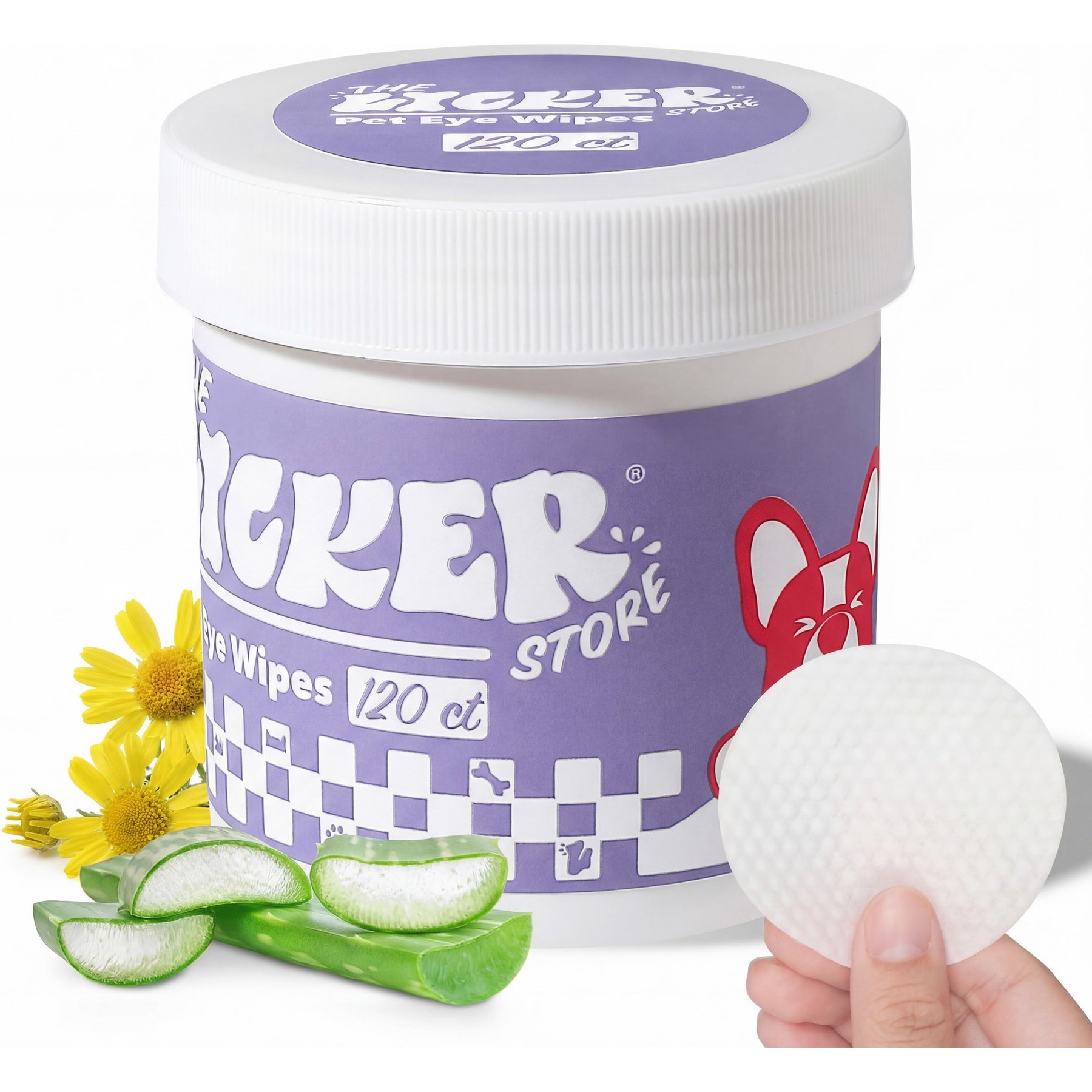 THE LICKER STORE Hypoallergenic Dog Eye & Tear Stain Wipes, 120 count