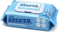 THE LICKER STORE Hydrating Hypoallergenic Aloe Vera, Chamomile, & Shea Butter Unscented Dog Grooming Wipes, 80 count