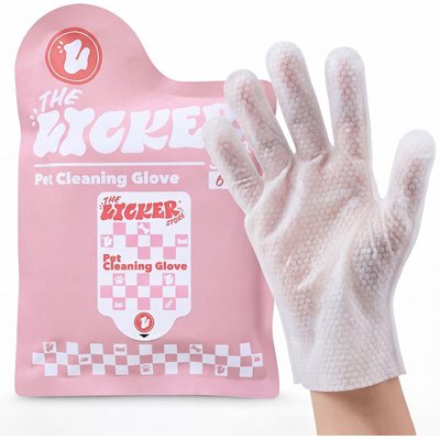 THE LICKER STORE THE LICKER STORE Soft Glove Hypoallergenic Dog & Cat Grooming Wipes, 6 count