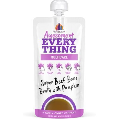 Weruva Weruva Awesome Everything Super Beef Bone Broth Wet Dog Food Topper, 7-oz pouch, case of 6