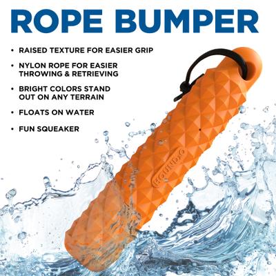 Show full view: Hound2O Rope Bumper Dog Toy, Orange slide 3 of 7