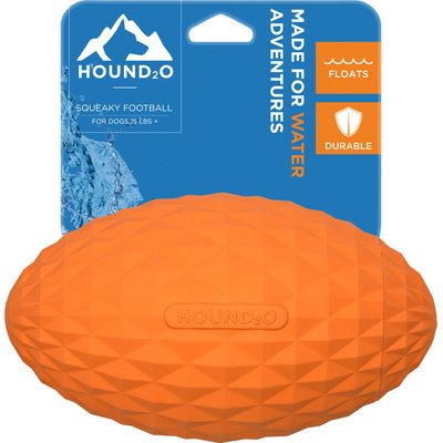 Hound2O Hound2O Squeaky Football Dog Toy, Orange
