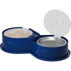 Newget 304 Stainless Steel Anti-Skid Dual Food & Water Dog Bowl Set with Lid, Medium: 24-oz