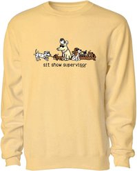 Teddy the Dog Sit Show Supervisor Crewneck Sweatshirt, Butter, X-Small