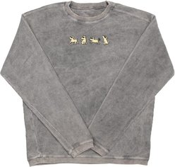 Teddy the Dog Strut Sit Run Howl Corded Crewneck Sweatshirt, Charles River Grey, X-Small