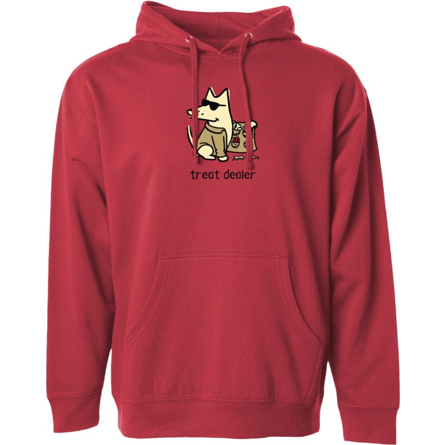 Teddy the Dog Treat Dealer Hooded Sweatshirt, Fire Brick, X-Large