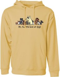 Teddy the Dog Oh For The Love of Dog Hooded Sweatshirt, Butter, X-Small