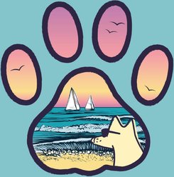 Teddy the Dog Beach Paw Hooded Sweatshirt, Island Blue, Medium slide 2 of 2