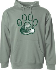 Teddy the Dog Forest Paw Hooded Sweatshirt, Seaglass, X-Small