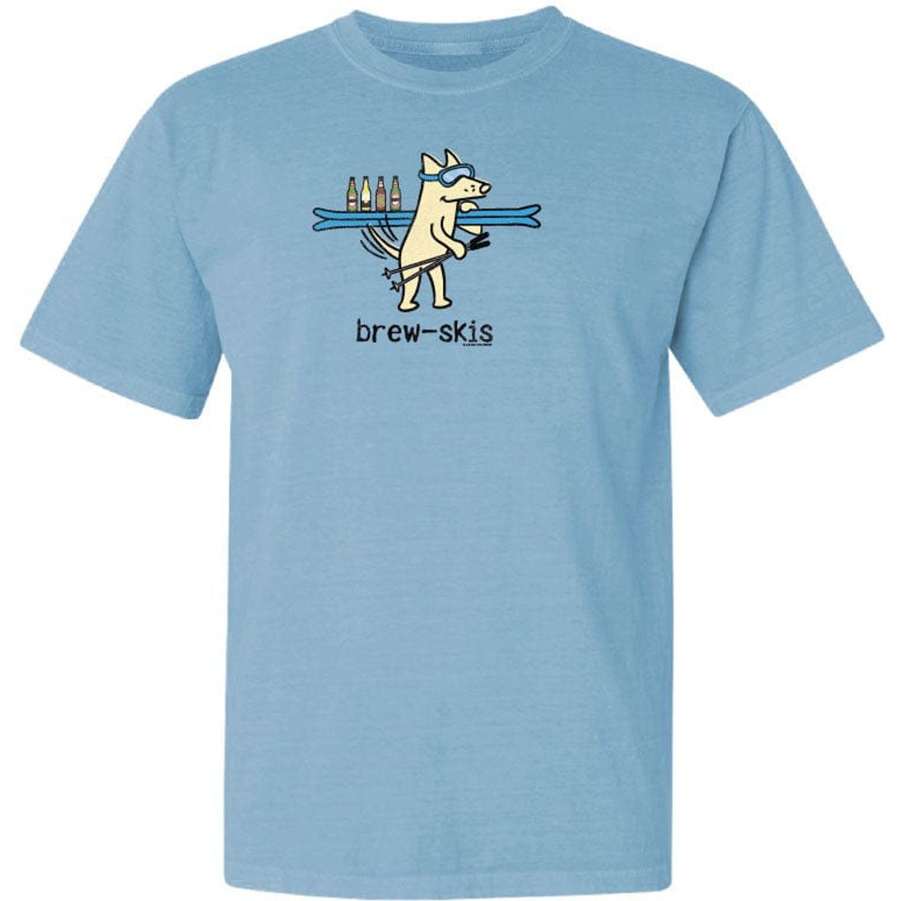 Teddy the Dog Brewskis Classic Tee, Blue Breeze, Large