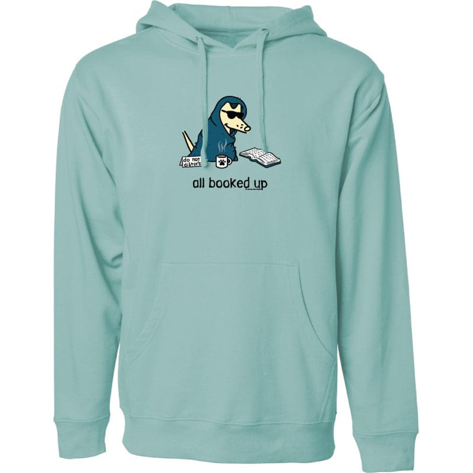 Teddy the Dog All Booked Up Hooded Sweatshirt, Chill Blue, Small