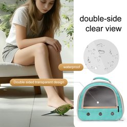 Halinfer Front Zipped Access Travel Bird Carrier Cage with Horizontal Mount Stand Perch & Extra Back Pocket, 12 x 8 x 10-in, Green slide 2 of 8