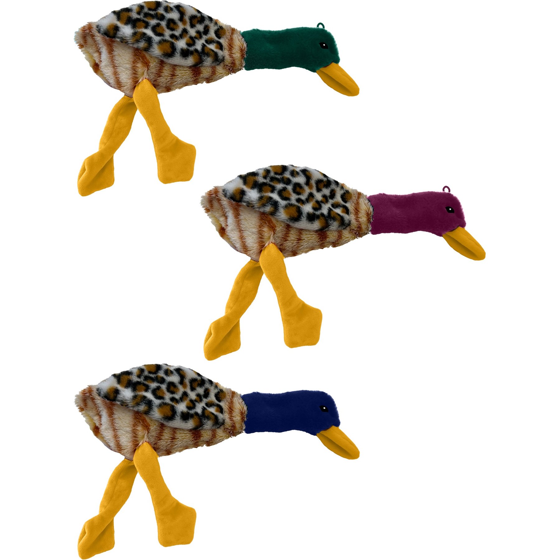 American Kennel Club Stuffing-Free Patterned Duck Squeaky Plush Dog Toy, 1 count
