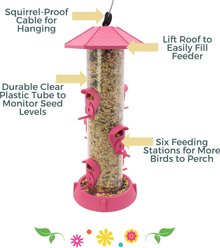 North States 2-in-1 Hinged-Port Wildbird Tube Feeder, Fiesta Pink slide 2 of 8