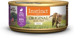 Instinct Original Real Rabbit Recipe Grain-Free Pate Wet Cat Food, 5.5-oz can, case of 12