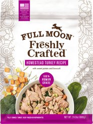 Full Moon Freshly Crafted Homestead Turkey Recipe Grain-Free Frozen Dog Food, 1.5-lb bag, case of 6