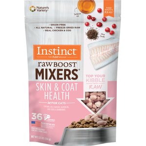 Instinct Raw Boost Mixers Grain-Free Skin & Coat Health Recipe Freeze-Dried Cat Food Topper, 5.5-oz bag