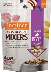 Instinct Raw Boost Mixers Grain-Free Rabbit Recipe Freeze-Dried Cat Food Topper, 6-oz bag