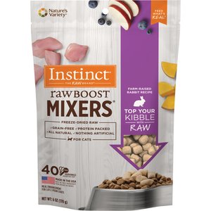 Instinct Raw Boost Mixers Grain-Free Rabbit Recipe Freeze-Dried Cat Food Topper, 6-oz bag