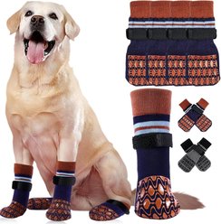 Kuoser Non Slip Dog Socks, Brown, X-Large, 4 count slide 1 of 8