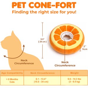 SunGrow Post-Surgery Soft Cone Dog & Cat Recovery Collar, Orange, Medium