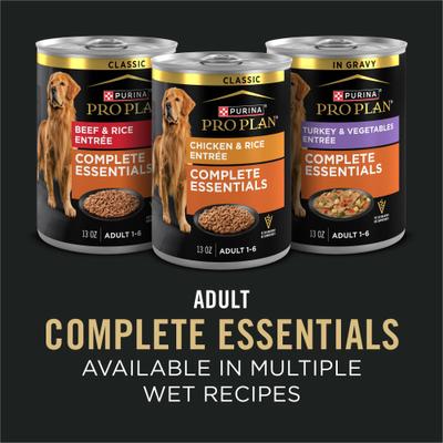 Show full view: Purina Pro Plan Complete Essentials Adult 7+ Shredded Blend Chicken & Rice High Protein Formula with Probiotics Dry Dog Food, 6-lb bag slide 10 of 11