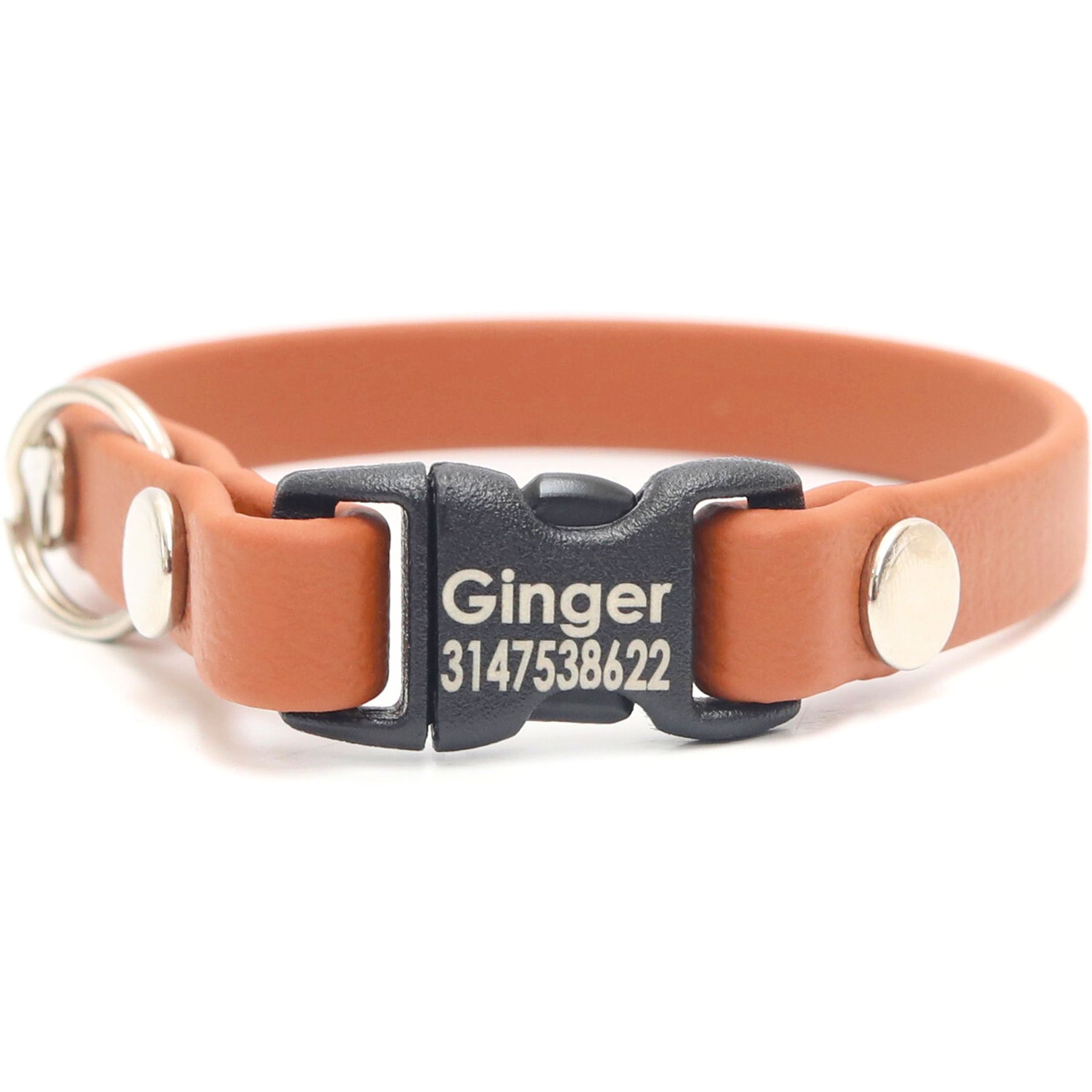 Mimi Green Waterproof Personalized Breakaway Cat Collar, Mesa, 9-in neck, 3/8-in wide