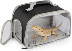 Halinfer Portable Carry Bag for Reptile Bearded Dragon & Lizard, 13.5 x 10 x 8.5-in, Black