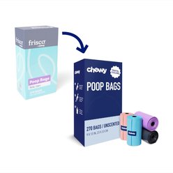 Chewy Made Dog Poop Bag Solid Assortment in Teal Blue, Violet, Gray, & Coral (FORMERLY FRISCO), 270 count