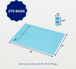 Chewy Made Dog Poop Bag Solid Assortment in Teal Blue, Violet, Gray, & Coral (FORMERLY FRISCO), 270 count slide 2 of 9