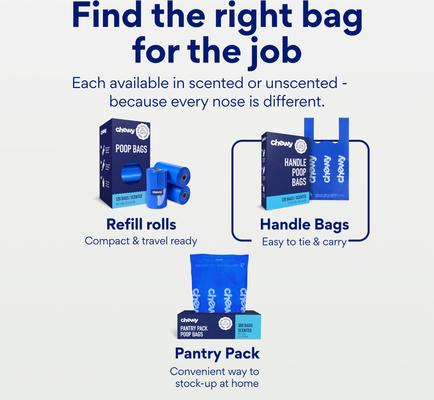 Show full view: Chewy Made Handle Dog Poop Bags (FORMERLY FRISCO), Scented, 120 count slide 7 of 9