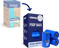 Chewy Made Refill Dog Poop Bags (FORMERLY FRISCO), Unscented, 120 count