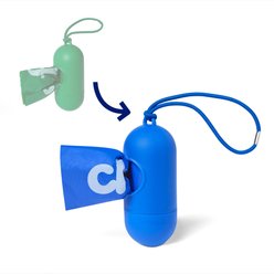 Chewy Made Dog Poop Bag Dispenser & Poop Bag Roll (FORMERLY FRISCO), Blue, Unscented Bags, 15 count roll
