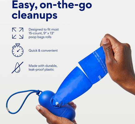 Show full view: Chewy Made Dog Poop Bag Dispenser & Poop Bag Roll (FORMERLY FRISCO), Blue, Scented Bags, 15 count roll slide 4 of 8