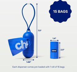 Chewy Made Dog Poop Bag Dispenser & Poop Bag Roll (FORMERLY FRISCO), Blue, Unscented Bags, 15 count roll slide 2 of 9