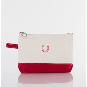 CB Station Make Up Bag, Red, Horseshoe
