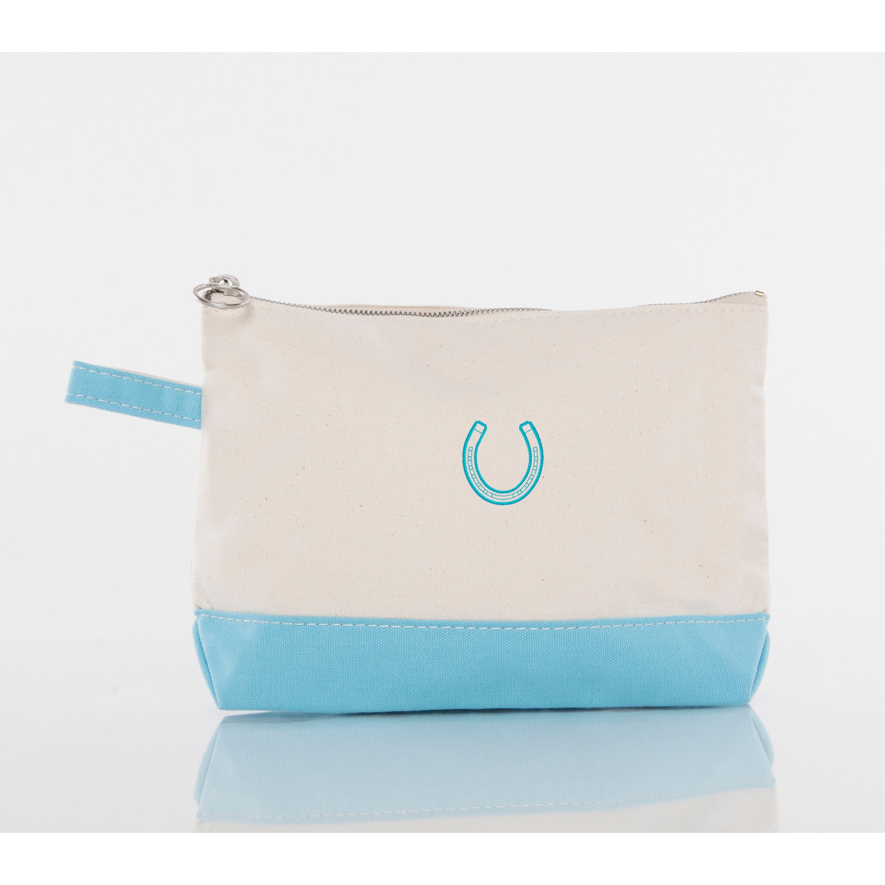 CB Station Make Up Bag, Baby Blue, Horseshoe