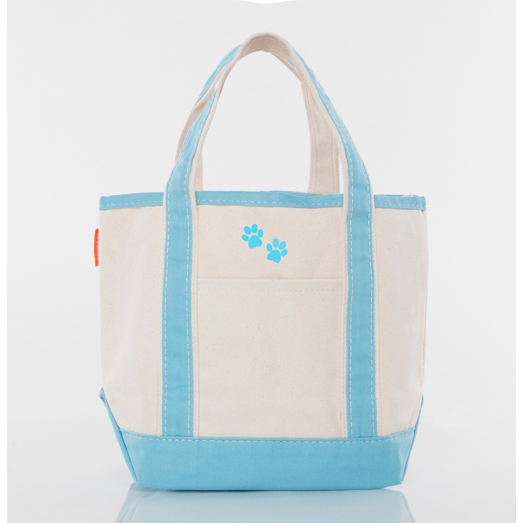 CB Station Handy Open Tote Bag, Small, Baby Blue, FootPrints