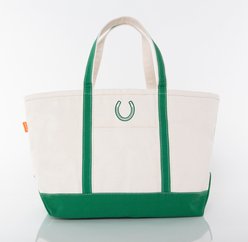 CB Station Classic Tote Bag, Emerald, Large, Horseshoe