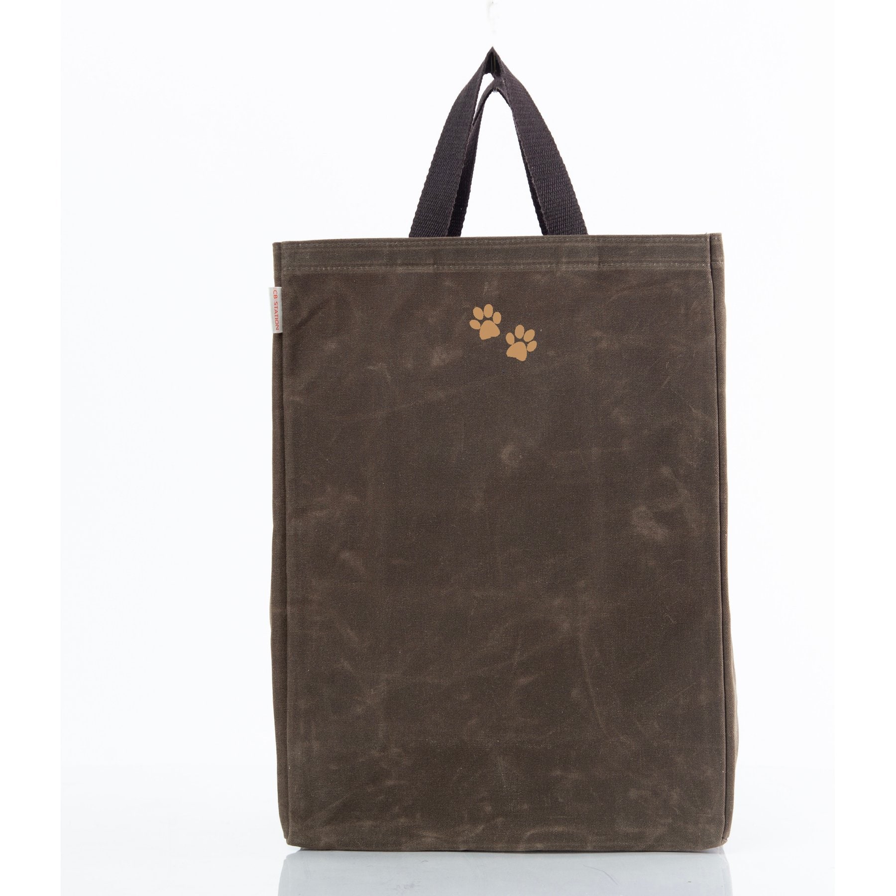 CB Station Waxed Market Tote Bag, Olive, FootPrints