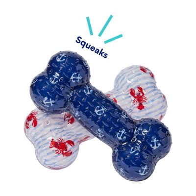 Show full view: Frisco Coastal TPR Bone Squeaky Dog Toy, Medium/Large, 2 count slide 3 of 7